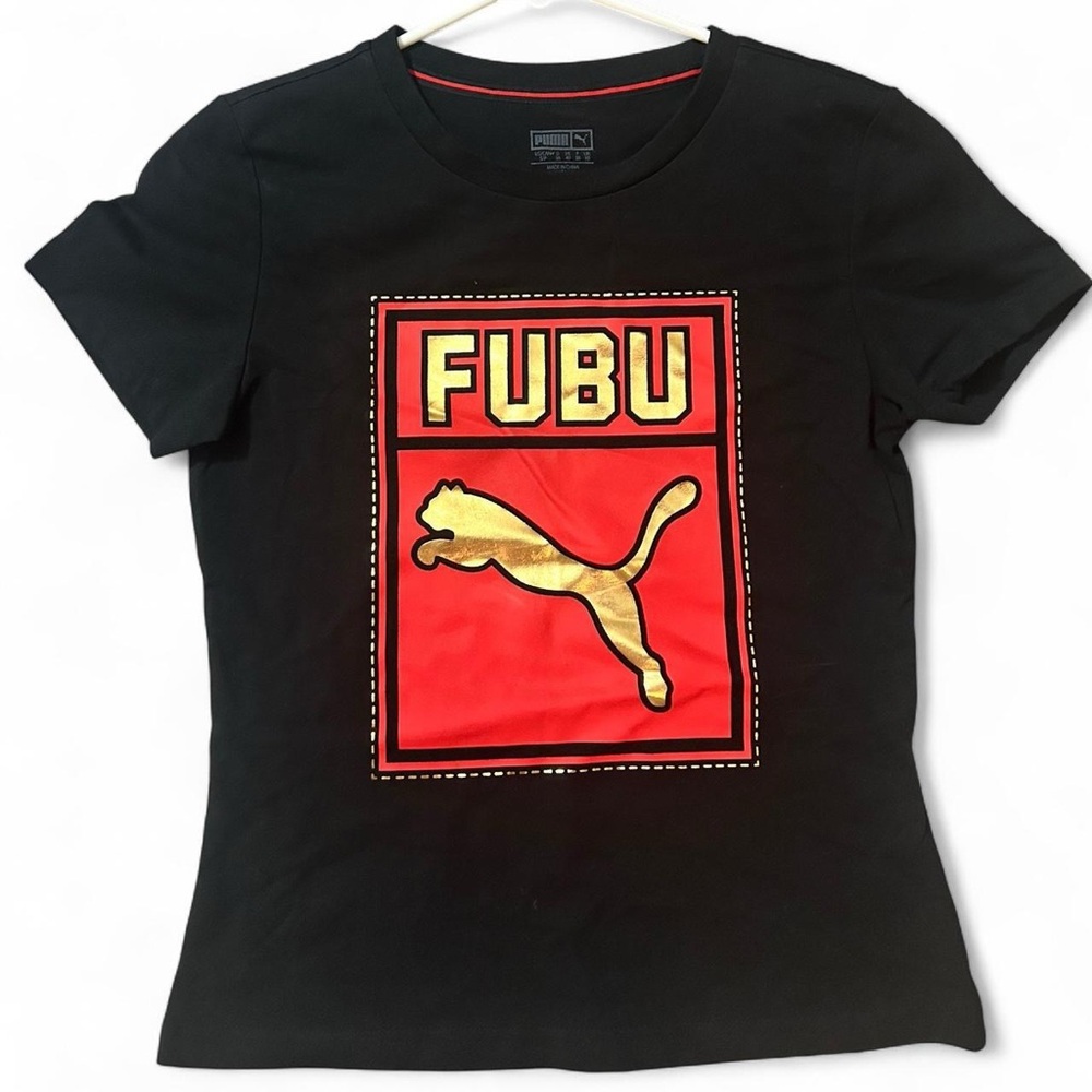 Puma x FUBU Black Tee with Red & Gold Logo